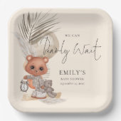 Bohoシックかわいい我々は赤ちゃんシャワーを待つことができる ペーパープレート (正面)