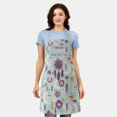 Bohoシックとドリームキャッチャー曼荼羅三日月 エプロン (着用した状態)