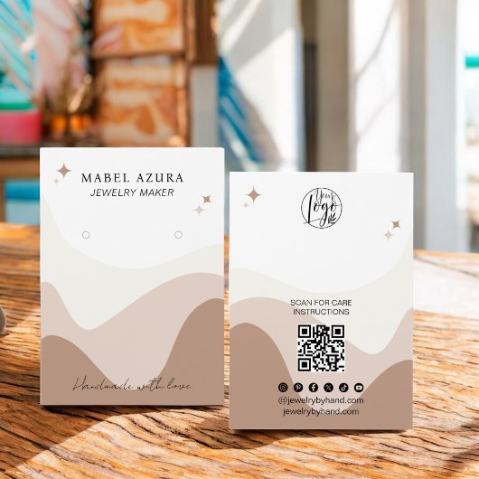 BohoシックなアーストーンジュエリーメーカーQrロゴイヤリング