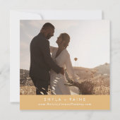 Bohoシックなイエローマリゴールド広場フォトバック セーブザデート (裏面)