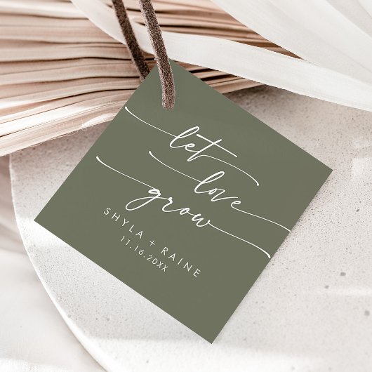 Bohoシックなオリーブグリーン愛の成長を結婚許可 フェイバータグ