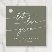 Bohoシックなオリーブグリーン愛の成長を結婚許可 フェイバータグ (正面)