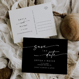 Bohoシックなカラー編集可能な結婚式の日付を保存 インビテーションポストカード