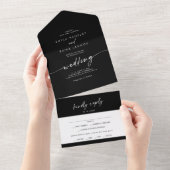 Bohoシックなカラー編集可能な食事の選択RSVP 結婚's オールインワン招待状 (貼ってはがせる)