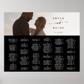 Bohoシックなカラー編集可能写真シーティングチャート ポスター (正面)