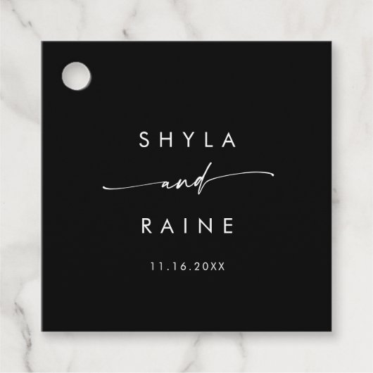 Bohoシックなカラー編集可能結婚ズ フェイバータグ (正面)