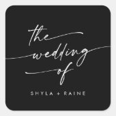 Bohoシックなカラー編集可能結婚封筒用シール スクエアシール (正面)