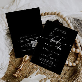 Bohoシックなカラー編集可能QRコースペインのド結婚ズ 招待状