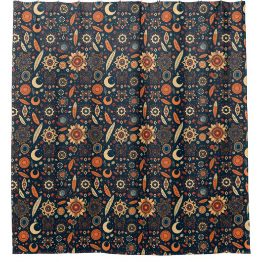 Bohoシックなシャワーカーテン – 自由奔放 シャワーカーテン (正面)