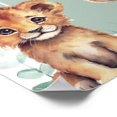 Bohoシックなジャングル動物の赤ちゃんシャワー歓迎サイン ポスター (角)