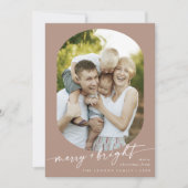 Bohoシックなニュートラル明メリーるい写真クリスマス シーズンカード (正面)