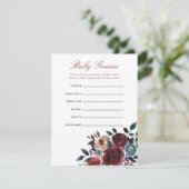 Bohoシックなバーガンディとネイビー赤ちゃんシャワー推理 招待状 (スタンド正面)