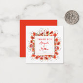 Bohoシックなポピー結婚フラワーズサンキュー ノートカード (正面/裏面インサイチュ)