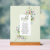 Bohoシックなワイルドフラワースクリプト結婚の座席 アクリルサイン (ニュートラル)