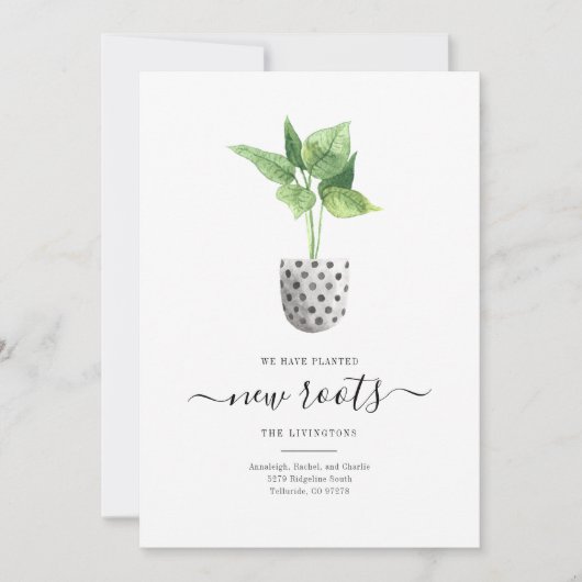 Bohoシックな植物の引っ越しました移動のお知らせ (正面)