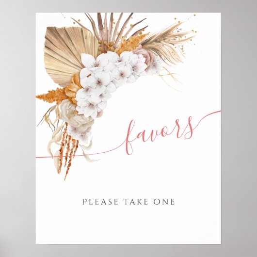 Bohoシックな水の色のフローラ赤ちゃんシャワーの好意 ポスター (正面)