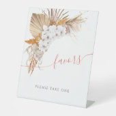 Bohoシックな水の色のフローラ赤ちゃんシャワーの好意 台座サイン (正面)