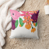 Bohoシックな水の色バーガンディーピンクの花 クッション (ブランケット)