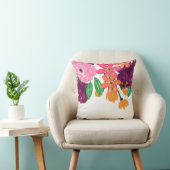 Bohoシックな水の色バーガンディーピンクの花 クッション (椅子)