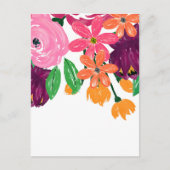 Bohoシックな水の色バーガンディーピンクの花 シーズンポストカード (正面)