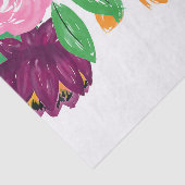 Bohoシックな水の色バーガンディーピンクの花 薄葉紙 (詳細)