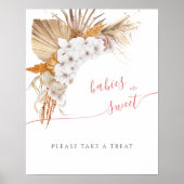 Bohoシックな水の色ベビーシャワーベビーは甘い ポスター (正面)