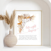 Bohoシックな水の色ベビーシャワー深夜おむつ ポスター