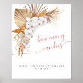 Bohoシックな水色の赤ちゃんシャワーどのように多くのキャンディ ポスター (正面)