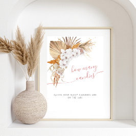 Bohoシックな水色の赤ちゃんシャワーどのように多くのキャンディ ポスター