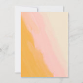 Bohoシックな水色ピンクと黄色結婚の 招待状 (裏面)