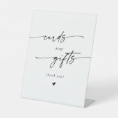 Bohoシックな白黒のウェディングカードとギフト 台座サイン (正面)