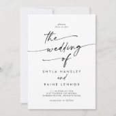 Bohoシックな白黒の結婚The's 招待状 (正面)