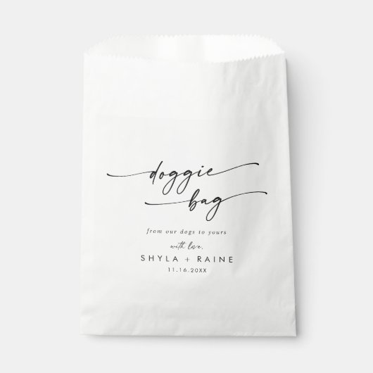 Bohoシックな白黒結婚の犬治療 フェイバーバッグ (正面)