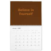 Bohoシックな素朴木目テクスチやる気を起こさせるャ カレンダー (1月 2027)