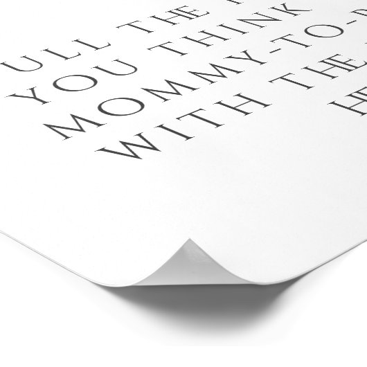 Bohoシックな赤ちゃんシャワーどのように彼女の腹のゲーム ポスター (角)