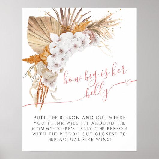Bohoシックな赤ちゃんシャワーどのように彼女の腹のゲーム ポスター (正面)