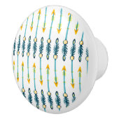 bohoシックな黄色い矢印ノブ セラミックノブ (右)