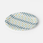 bohoシックな黄色の水色の矢印プレート ペーパープレート (アングル)