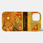 Bohoシックな黄色の花模様ケースメイト Case-Mate iPhoneケース (裏面 (横))