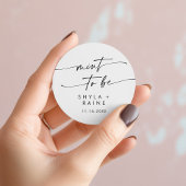 Bohoシックな黒と白のミントの好意ステッカー ラウンドシール