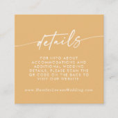 Bohoシックイエローマリゴールド結婚のQRコード詳細 エンクロージャーカード (正面)