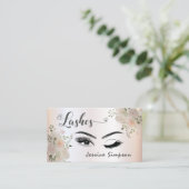 Bohoシックエレガントな水色フローラの点滅 名刺 (スタンド正面)