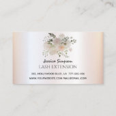 Bohoシックエレガントな水色フローラの点滅 名刺 (裏面)
