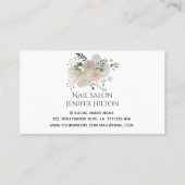 Bohoシックエレガントソフトピンク水色フローラ爪、 ネイル 名刺 (裏面)