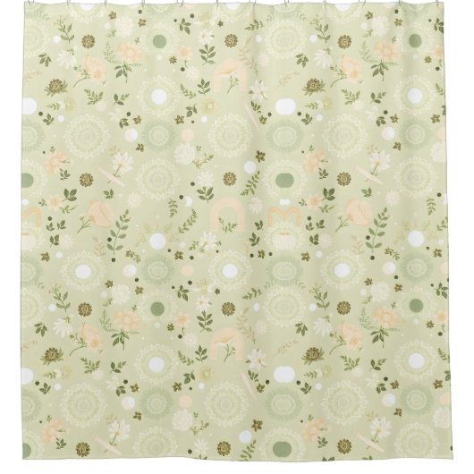 Bohoシックセージのシャワーカーテンリラックス- & 自然 シャワーカーテン (正面)