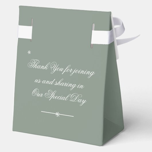 Bohoシックセージエレガントグリーンサンキュー結婚ズ フェイバーボックス (裏面)