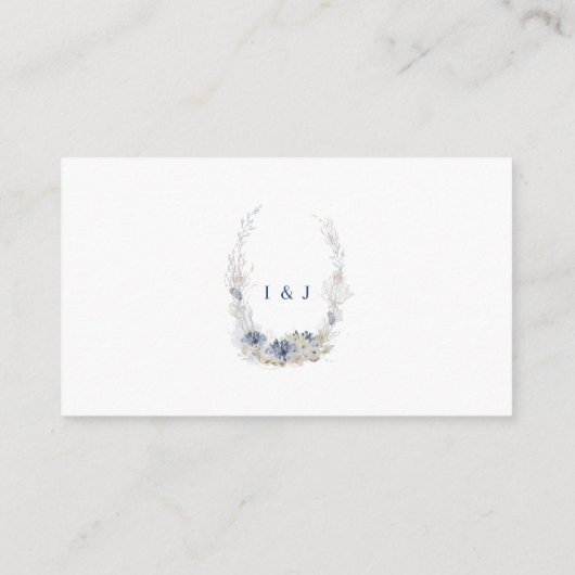 Bohoシックビーチ宛先ウェディングギフトレジストリ エンクロージャーカード (裏面)