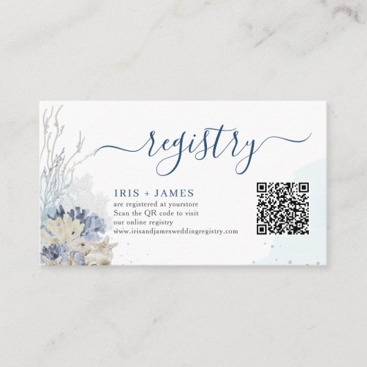 Bohoシックビーチ宛先ウェディングギフトレジストリ エンクロージャーカード (正面)