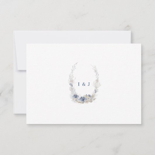 Bohoシックビーチ宛先ウェディングRSVPカード 出欠カード (裏面)