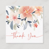 Bohoシックフローラの水の色の感謝してい順序あなた スクエア名刺 (正面)